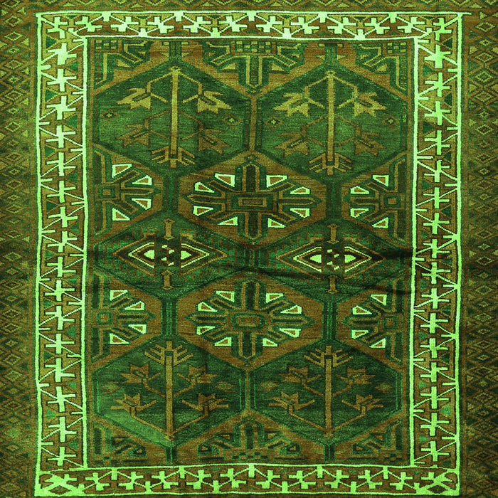 Serging Thickness of Persian Green Traditional Rug, tr1399grn