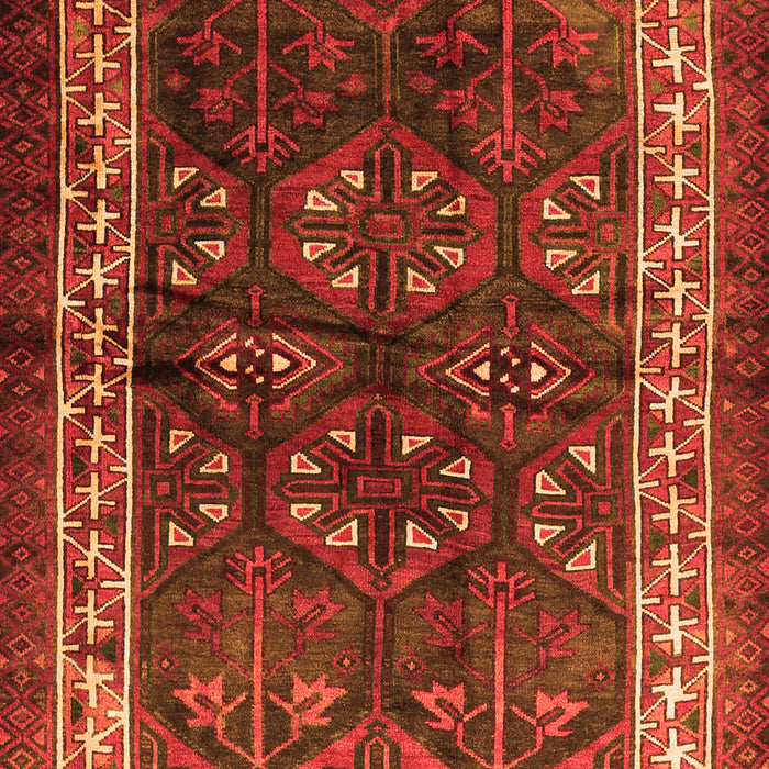 Serging Thickness of Machine Washable Persian Orange Traditional Area Rugs, wshtr1399org