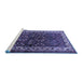 Sideview of Machine Washable Persian Blue Traditional Rug, wshtr1399blu