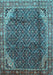 Machine Washable Persian Light Blue Traditional Rug, wshtr139lblu