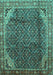 Machine Washable Persian Turquoise Traditional Area Rugs, wshtr139turq