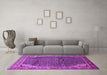 Machine Washable Persian Purple Traditional Area Rugs in a Living Room, wshtr139pur