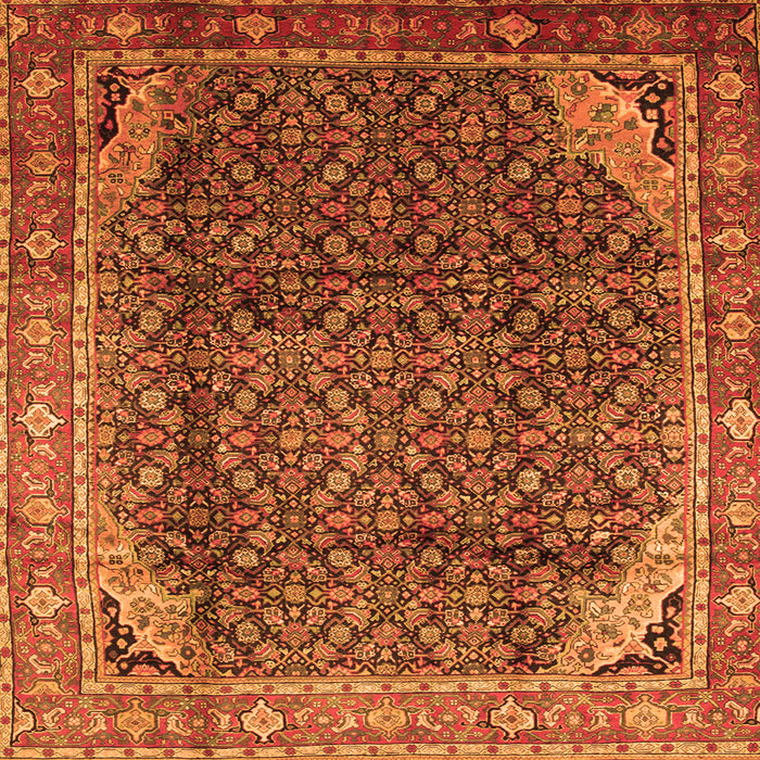 Round Machine Washable Persian Orange Traditional Area Rugs, wshtr139org