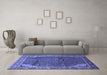 Machine Washable Persian Blue Traditional Rug in a Living Room, wshtr139blu