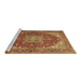 Sideview of Machine Washable Medallion Brown Traditional Rug, wshtr13brn