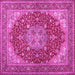 Square Medallion Pink Traditional Rug, tr13pnk