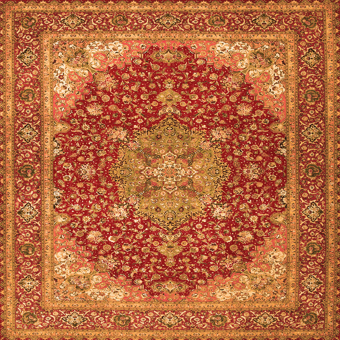Serging Thickness of Medallion Orange Traditional Rug, tr13org
