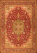 Serging Thickness of Machine Washable Medallion Orange Traditional Area Rugs, wshtr13org