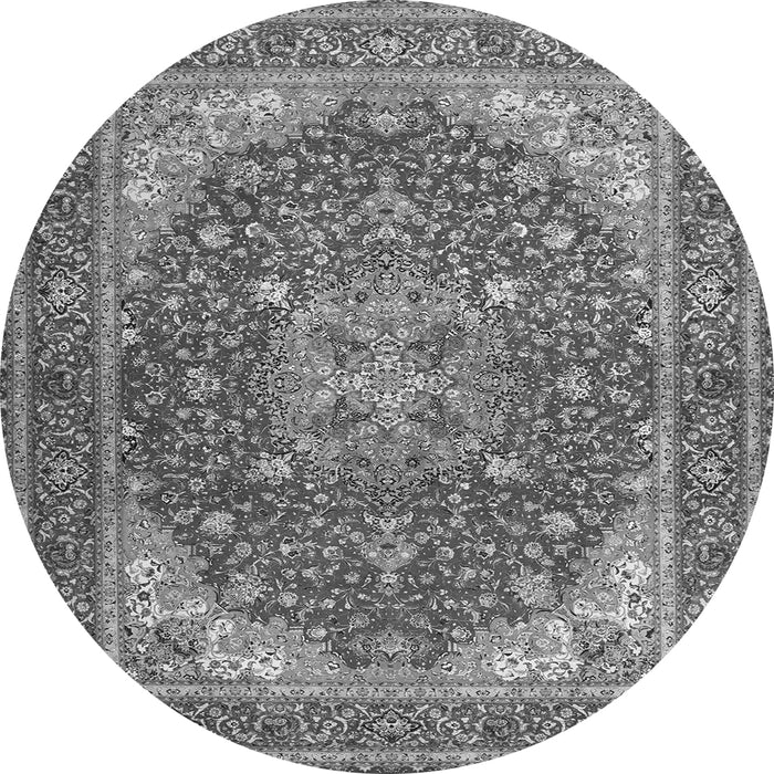 Machine Washable Medallion Gray Traditional Rug, wshtr13gry