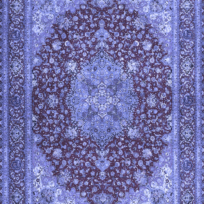 Machine Washable Medallion Blue Traditional Rug, wshtr13blu