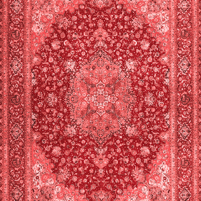 Machine Washable Medallion Red Traditional Rug, wshtr13red