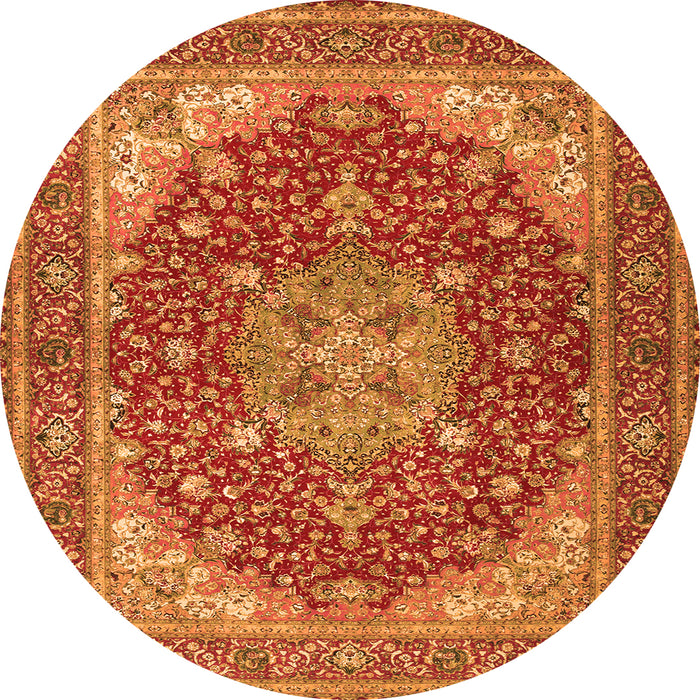 Square Medallion Orange Traditional Rug, tr13org