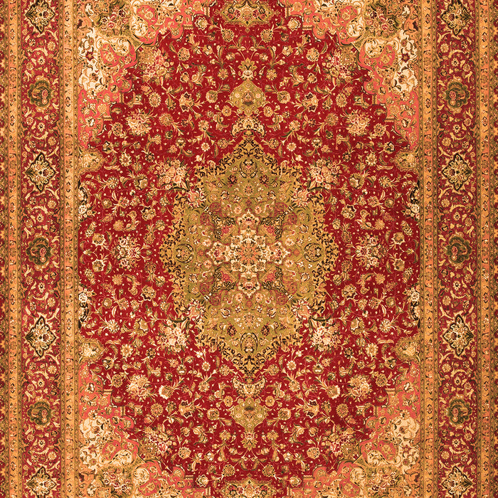 Medallion Orange Traditional Rug, tr13org