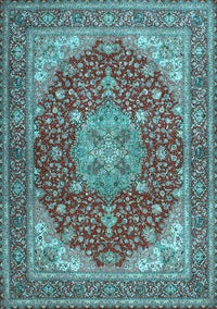 Medallion Light Blue Traditional Rug, tr13lblu