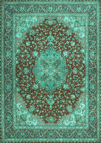 Medallion Turquoise Traditional Rug, tr13turq