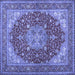 Square Medallion Blue Traditional Rug, tr13blu