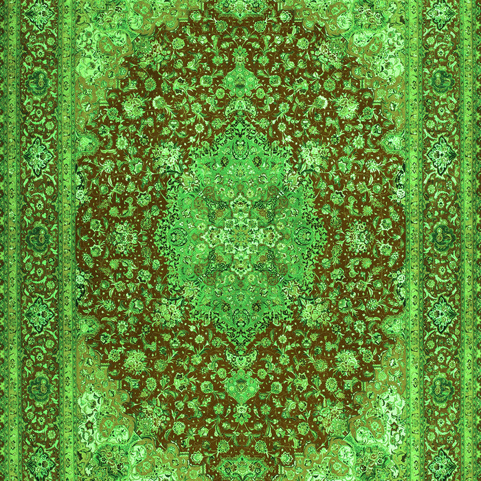 Medallion Green Traditional Rug, tr13grn