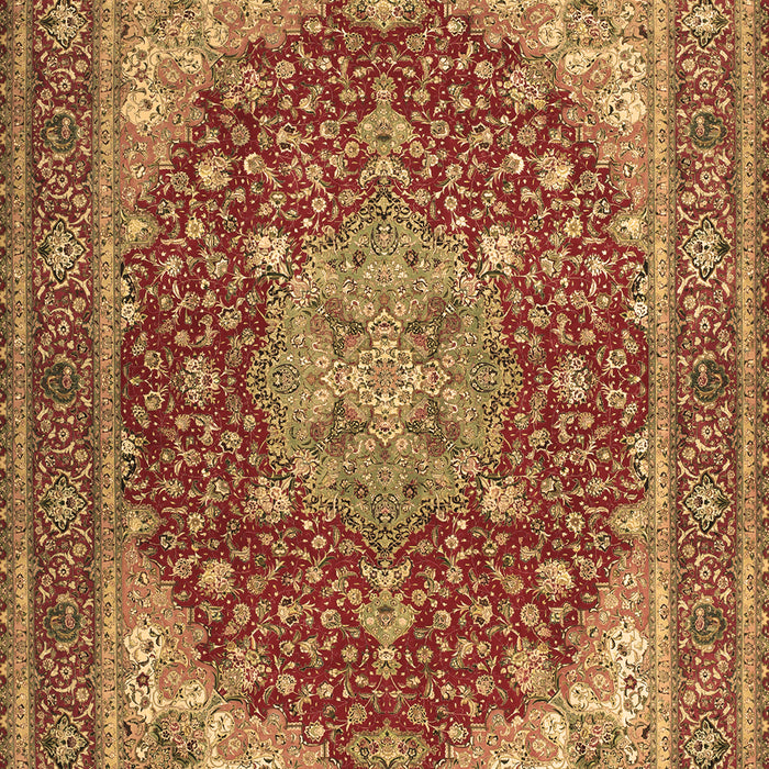 Machine Washable Medallion Brown Traditional Rug, wshtr13brn