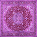 Square Medallion Purple Traditional Rug, tr13pur