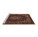 Sideview of Machine Washable Traditional Deep Red Rug, wshtr14