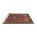 Sideview of Machine Washable Traditional Saffron Red Rug, wshtr140