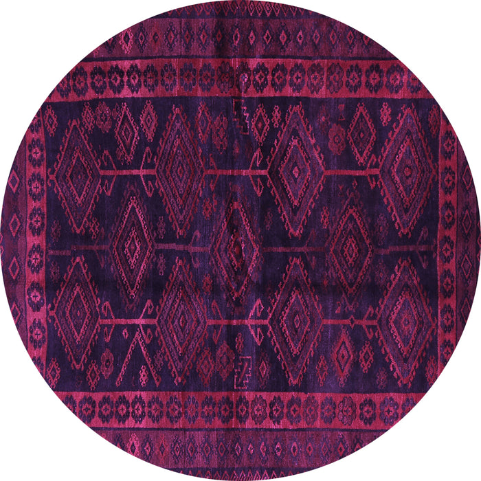 Round Machine Washable Persian Purple Traditional Area Rugs, wshtr1400pur