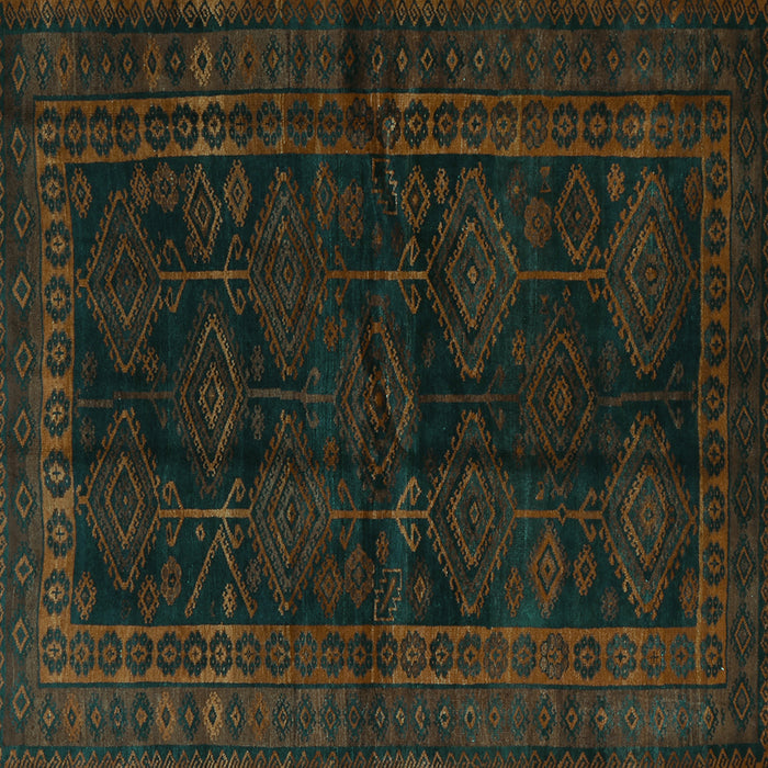 Square Persian Turquoise Traditional Rug, tr1400turq