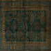 Square Persian Turquoise Traditional Rug, tr1400turq