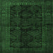 Square Persian Emerald Green Traditional Rug, tr1400emgrn