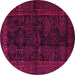 Round Persian Pink Traditional Rug, tr1400pnk