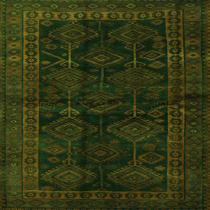 Serging Thickness of Persian Green Traditional Rug, tr1400grn