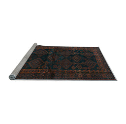 Sideview of Machine Washable Persian Light Blue Traditional Rug, wshtr1400lblu
