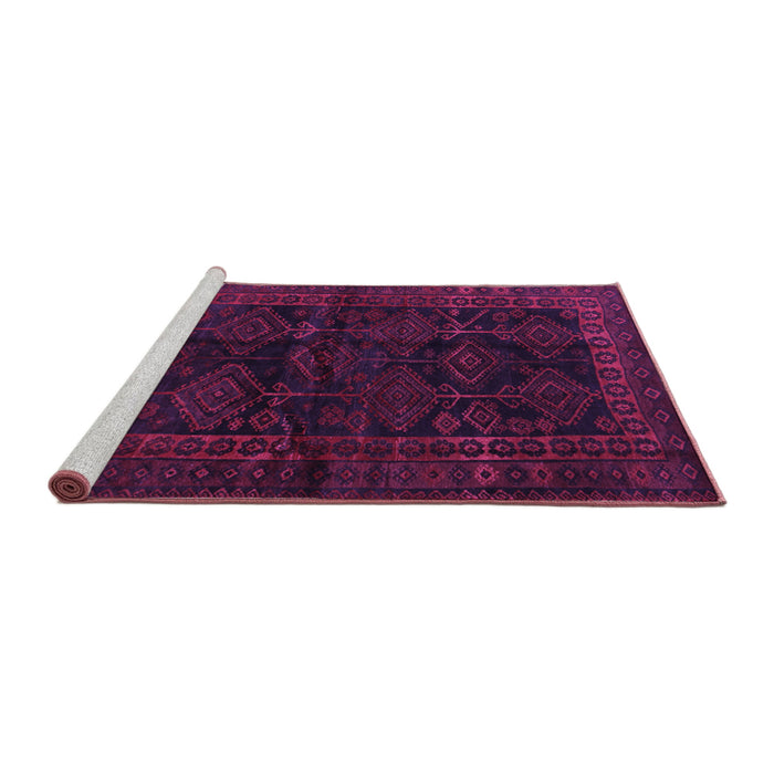 Sideview of Machine Washable Persian Purple Traditional Area Rugs, wshtr1400pur