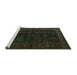 Sideview of Machine Washable Persian Turquoise Traditional Area Rugs, wshtr1400turq