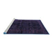 Sideview of Machine Washable Persian Blue Traditional Rug, wshtr1400blu