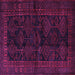 Square Persian Purple Traditional Rug, tr1400pur