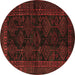 Round Persian Brown Traditional Rug, tr1400brn