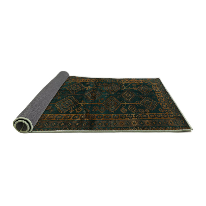 Sideview of Persian Turquoise Traditional Rug, tr1400turq