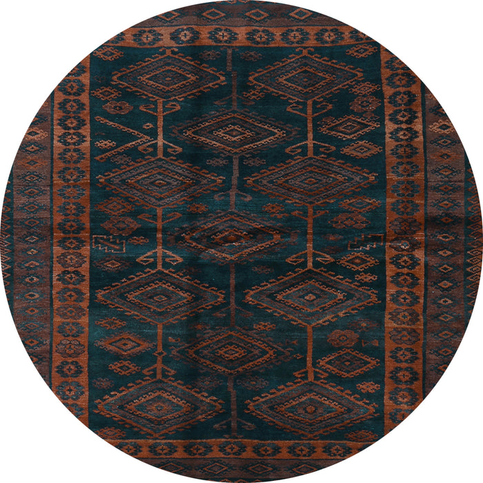 Round Persian Light Blue Traditional Rug, tr1400lblu