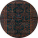 Round Persian Light Blue Traditional Rug, tr1400lblu