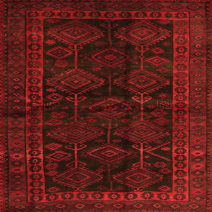 Round Machine Washable Persian Orange Traditional Area Rugs, wshtr1400org