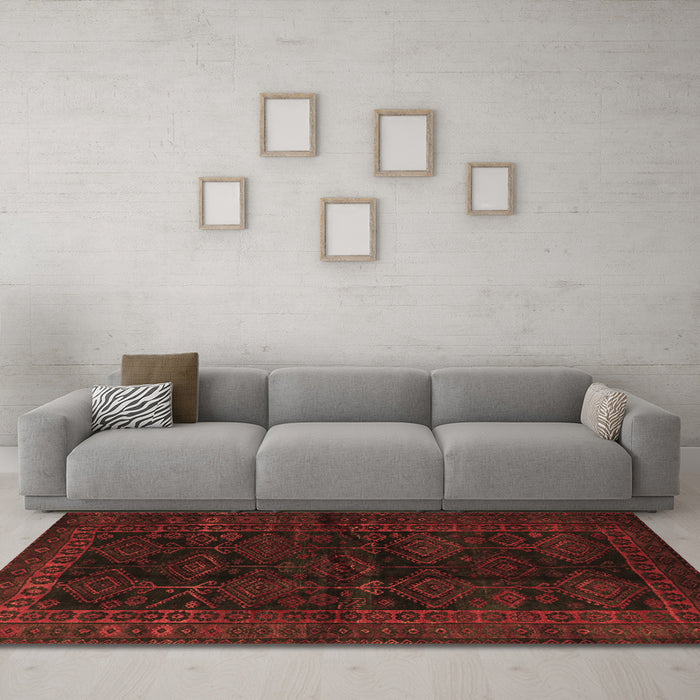 Machine Washable Persian Brown Traditional Rug in a Living Room,, wshtr1400brn