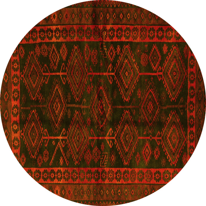 Round Persian Yellow Traditional Rug, tr1400yw