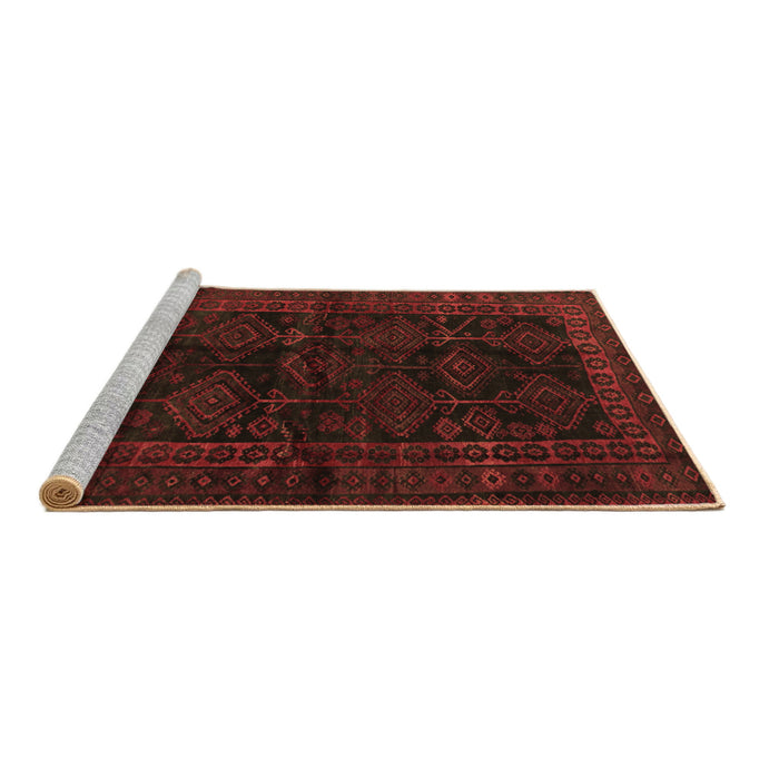 Sideview of Machine Washable Persian Brown Traditional Rug, wshtr1400brn