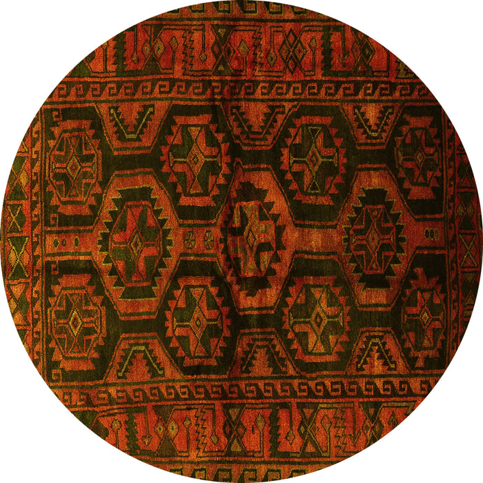 Round Persian Yellow Traditional Rug, tr1401yw