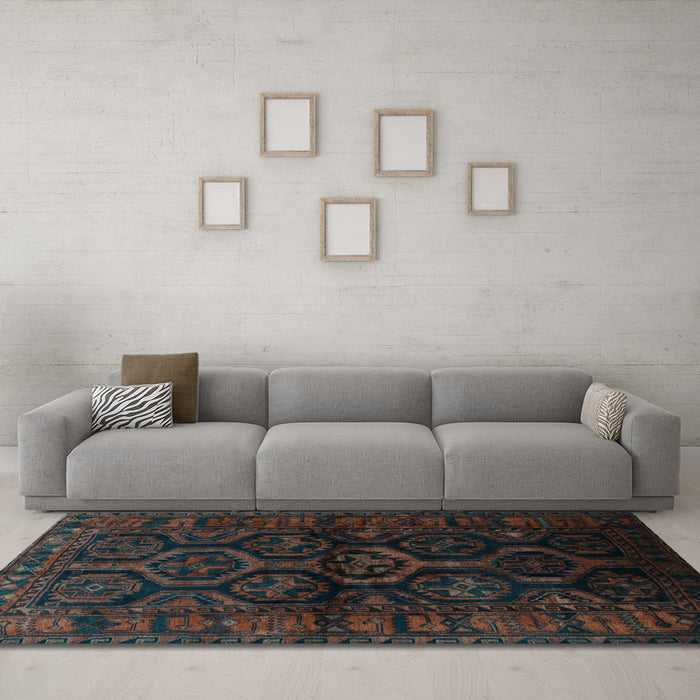 Machine Washable Persian Light Blue Traditional Rug in a Living Room, wshtr1401lblu