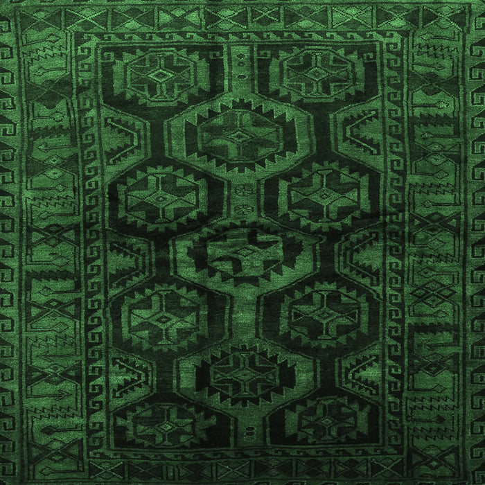 Square Persian Emerald Green Traditional Rug, tr1401emgrn
