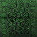 Square Persian Emerald Green Traditional Rug, tr1401emgrn