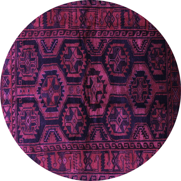 Round Persian Purple Traditional Rug, tr1401pur