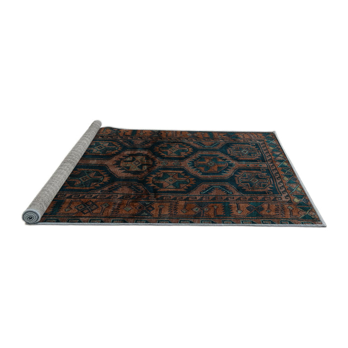 Sideview of Machine Washable Persian Light Blue Traditional Rug, wshtr1401lblu